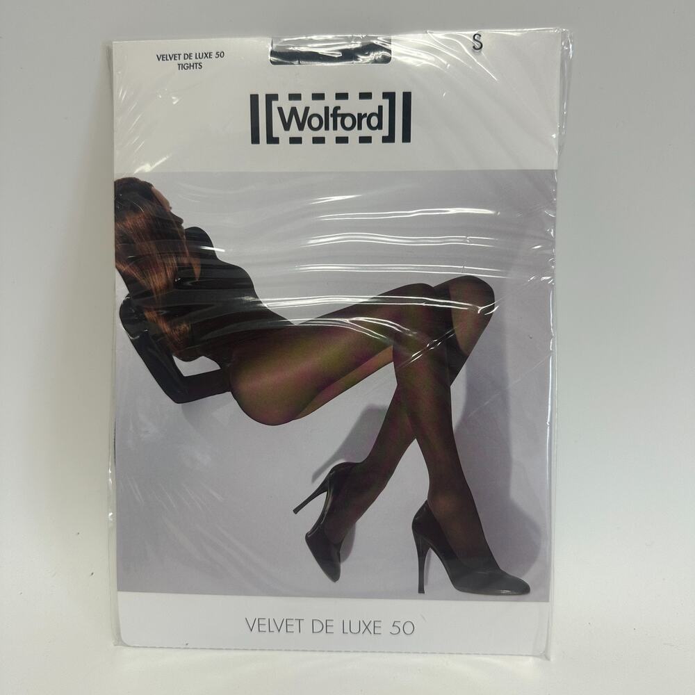 NIP Wolford Velvet De Luxe 50 Tights Size: S Color: Anthracite - Neiman Marcus